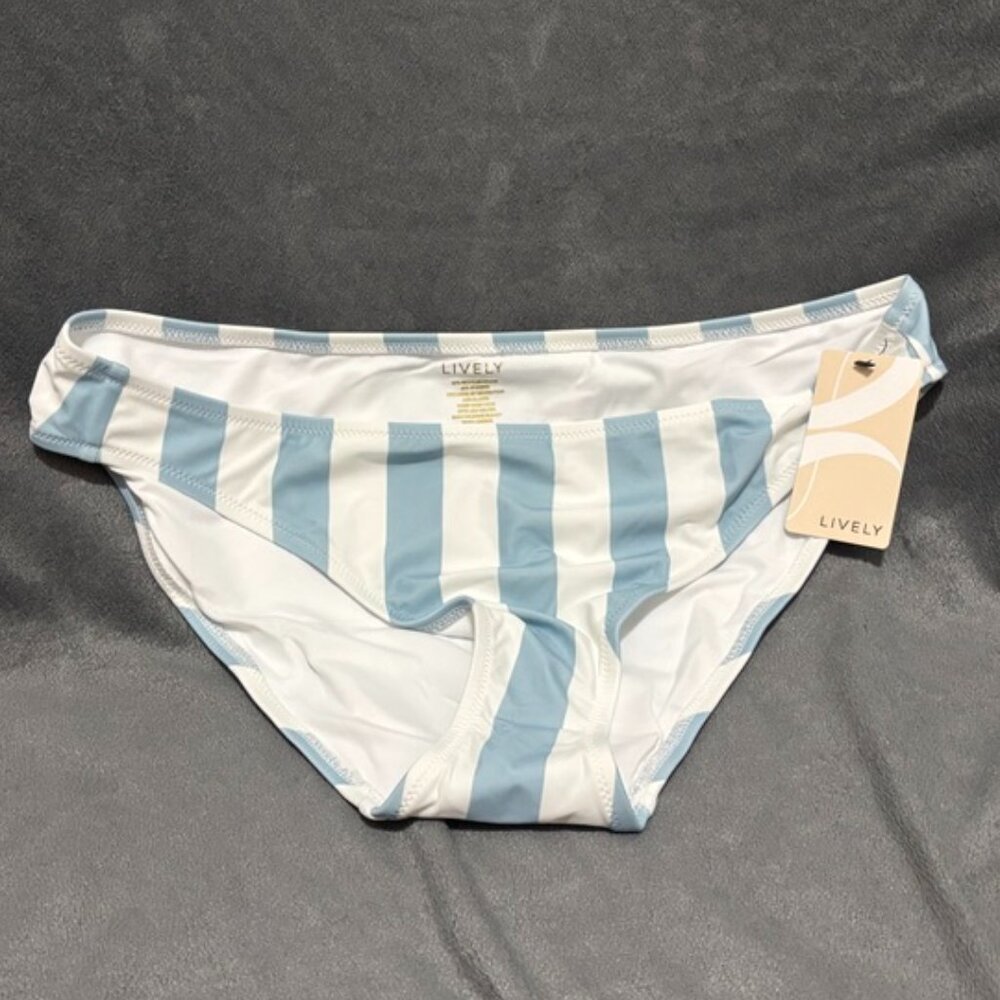 Lively Swim Bikini Bottom Cabana Stripe Medium NWT